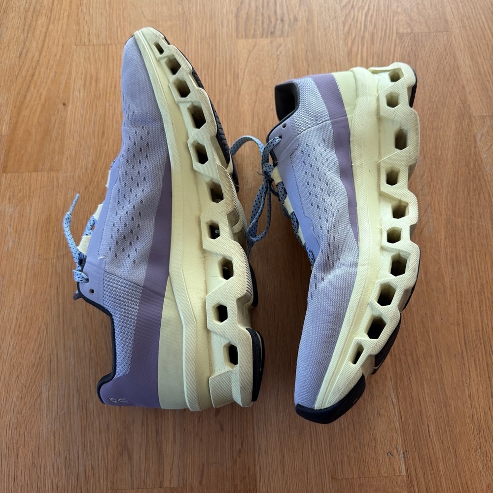 On Cloud Women's 10.5 CloudMonster Lace Up Running Sneakers Nimbus Hay - Picture 3 of 12